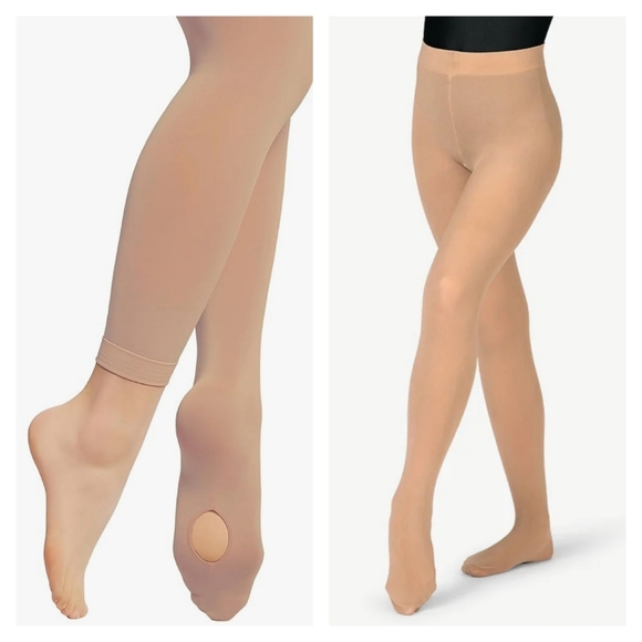 Natalie Kids Convertible Ballet Dance Tights - Picture 1 of 11